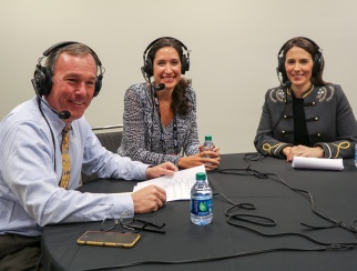 Danielle DiFerdinando (middle) with co-hosts Katie McBreen (right) and Bill Thorne (left).